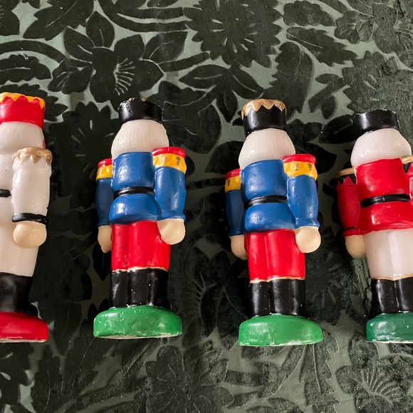 Vintage Set of 8”, 8.25”, & 8.375” Wax Christmas Nutcracker Candle Soldiers - Picture 4 of 5